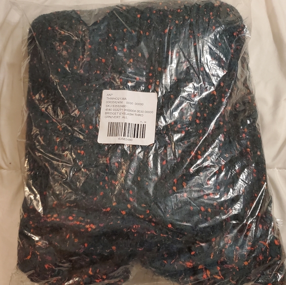 Anthropologie Pommed Bridget Eyelash Throw Blanket - green with colorful flecks! - Picture 6 of 7